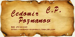 Čedomir Poznanov vizit kartica